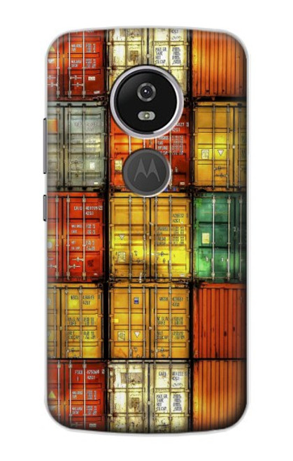 S3861 Bloc de conteneur coloré Etui Coque Housse pour Motorola Moto E5 Plus