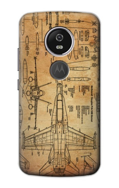 S3868 Plan d'avion vieux papier Etui Coque Housse pour Motorola Moto E5 Plus