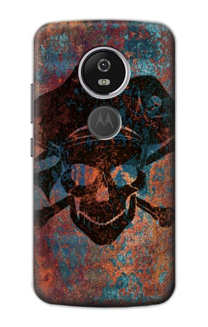 S3895 Pirate Crâne Métal Etui Coque Housse pour Motorola Moto E5 Plus