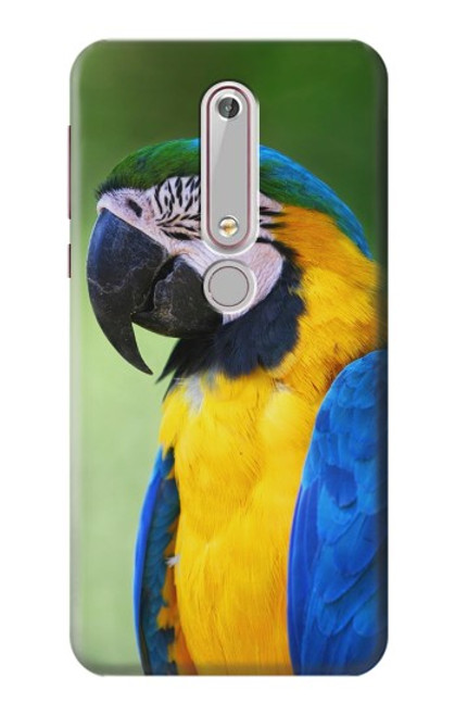 S3888 Ara Visage Oiseau Etui Coque Housse pour Nokia 6.1, Nokia 6 2018