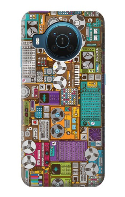 S3879 Griffonnage de musique rétro Etui Coque Housse pour Nokia X20