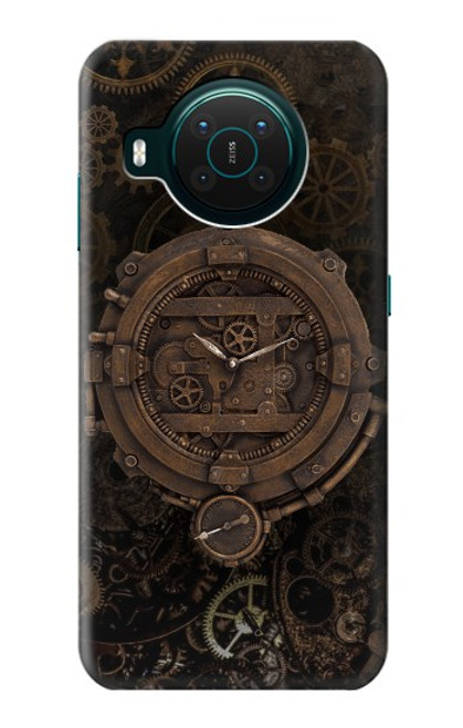 S3902 Horloge Steampunk Etui Coque Housse pour Nokia X10