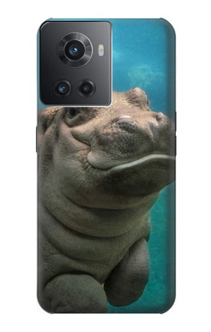 S3871 mignon, bébé, hippopotame, hippopotame Etui Coque Housse pour OnePlus Ace
