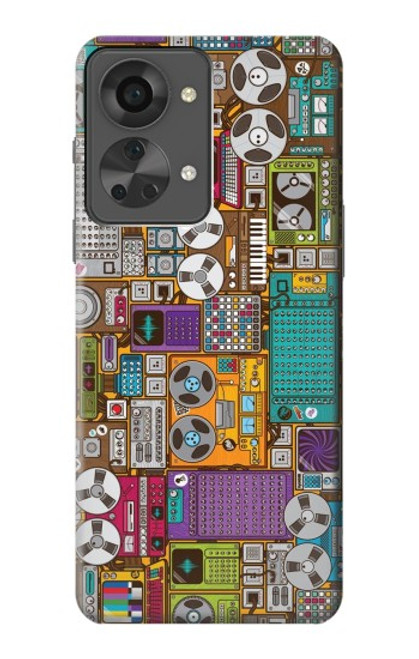 S3879 Griffonnage de musique rétro Etui Coque Housse pour OnePlus Nord 2T