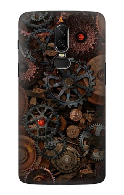 S3884 Engrenages Mécaniques Steampunk Etui Coque Housse pour OnePlus 6