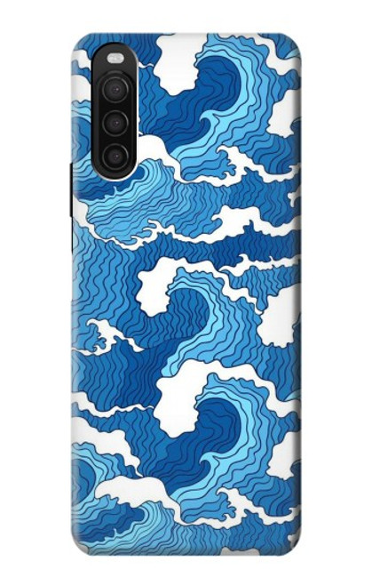S3901 Vagues esthétiques de l'océan de tempête Etui Coque Housse pour Sony Xperia 10 III