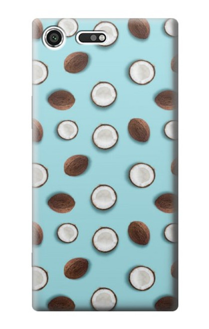 S3860 Motif à pois de noix de coco Etui Coque Housse pour Sony Xperia XZ Premium