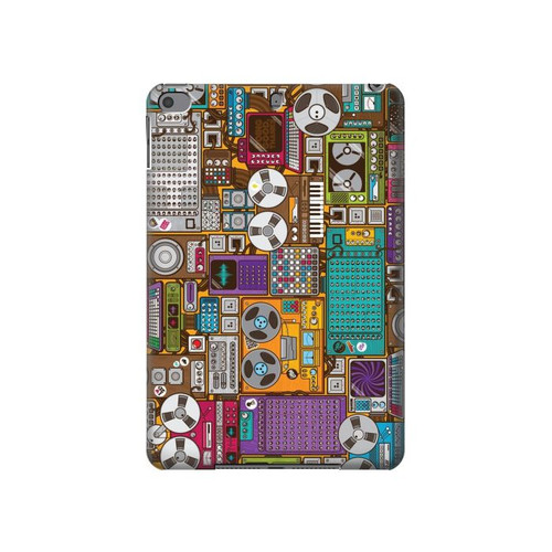 S3879 Griffonnage de musique rétro Etui Coque Housse pour iPad mini 4, iPad mini 5, iPad mini 5 (2019)