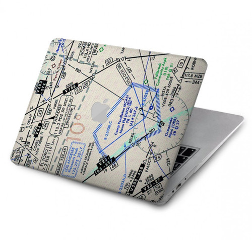 S3882 Carte de vol en route Etui Coque Housse pour MacBook Pro 16 M1,M2 (2021,2023) - A2485, A2780