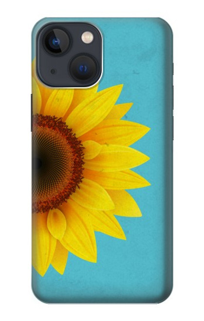 S3039 Tournesol Bleu millésimé Etui Coque Housse pour iPhone 14