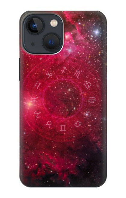 S3368 Zodiaque Rouge Galaxie Etui Coque Housse pour iPhone 14