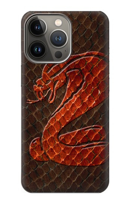 S0663 Cobra Serpent Peau Etui Coque Housse pour iPhone 14 Pro