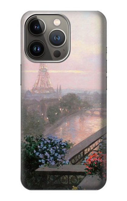 S1443 Terrasse à Paris Eifel Etui Coque Housse pour iPhone 14 Pro