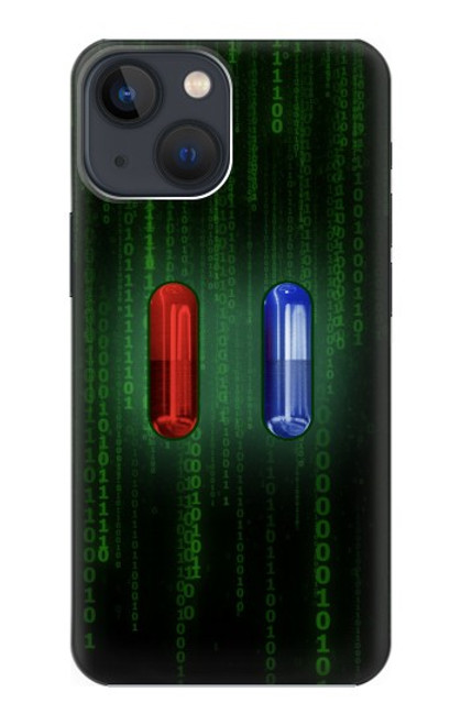S3816 Comprimé Rouge Comprimé Bleu Capsule Etui Coque Housse pour iPhone 14 Plus