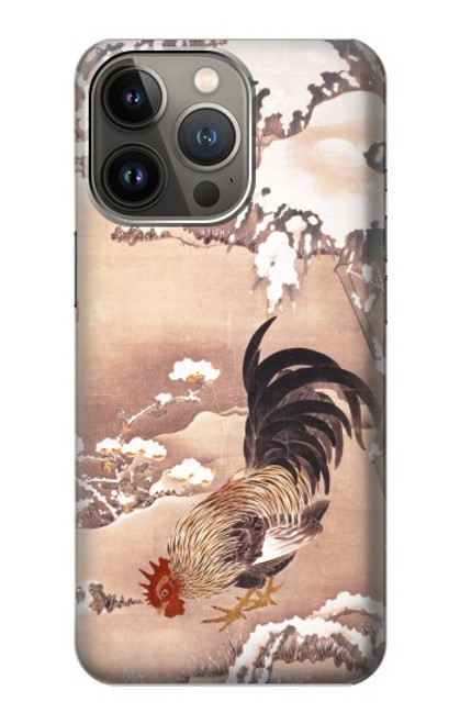 S1332 Ito Jakuchu Coq Etui Coque Housse pour iPhone 14 Pro Max