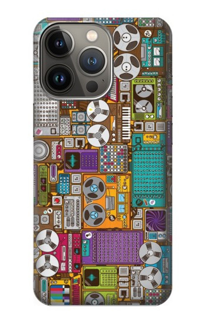 S3879 Griffonnage de musique rétro Etui Coque Housse pour iPhone 14 Pro Max
