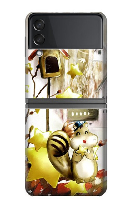 S0109 Écureuil mignon Dessin animé Etui Coque Housse pour Samsung Galaxy Z Flip 4