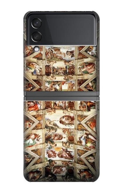 S0177 Michelangelo Chapelle plafond Etui Coque Housse pour Samsung Galaxy Z Flip 4