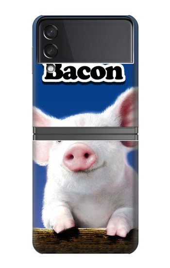 S0608 Je aime Bacon bébé mignon de porc Etui Coque Housse pour Samsung Galaxy Z Flip 4