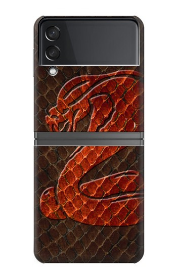 S0663 Cobra Serpent Peau Etui Coque Housse pour Samsung Galaxy Z Flip 4
