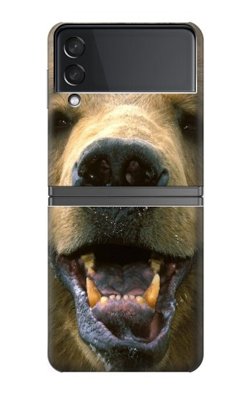 S0840 Grizzly Bear visage Etui Coque Housse pour Samsung Galaxy Z Flip 4
