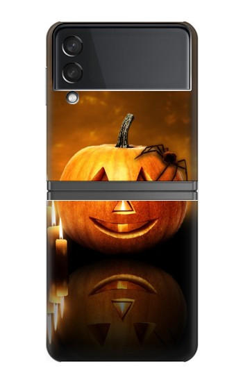 S1083 Citrouille araignée bougies Halloween Etui Coque Housse pour Samsung Galaxy Z Flip 4