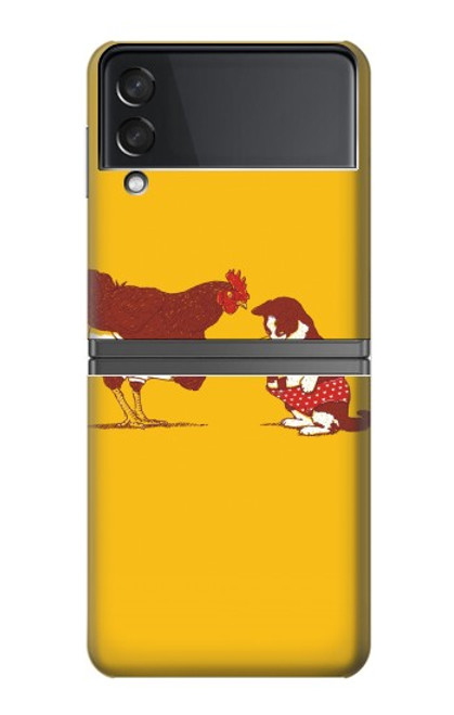 S1093 Coq de chat et blague Etui Coque Housse pour Samsung Galaxy Z Flip 4