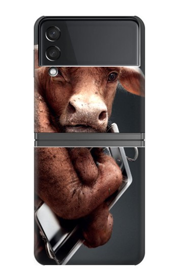 S1271 Vache Folle Etui Coque Housse pour Samsung Galaxy Z Flip 4