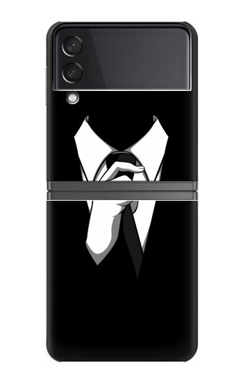 S1591 Anonymous Homme en Costume Noir Etui Coque Housse pour Samsung Galaxy Z Flip 4