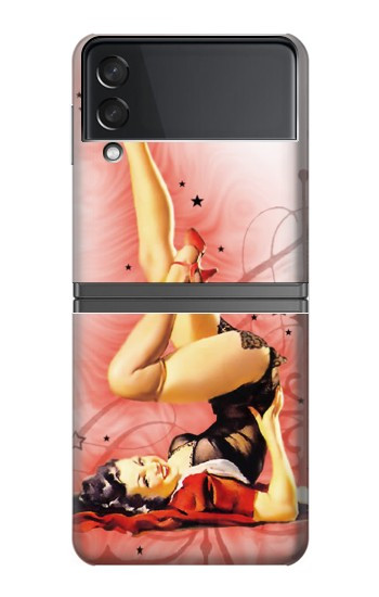 S1669 Afficher Fille Millésime Etui Coque Housse pour Samsung Galaxy Z Flip 4