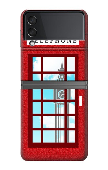 S2059 Angleterre britannique Cabine téléphonique Minimaliste Etui Coque Housse pour Samsung Galaxy Z Flip 4