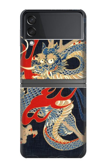 S2073 Japon dragon Art Etui Coque Housse pour Samsung Galaxy Z Flip 4