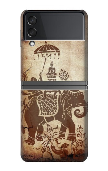 S2102 Art de la peinture thaïlandaise Bouddha sur Elephant Etui Coque Housse pour Samsung Galaxy Z Flip 4