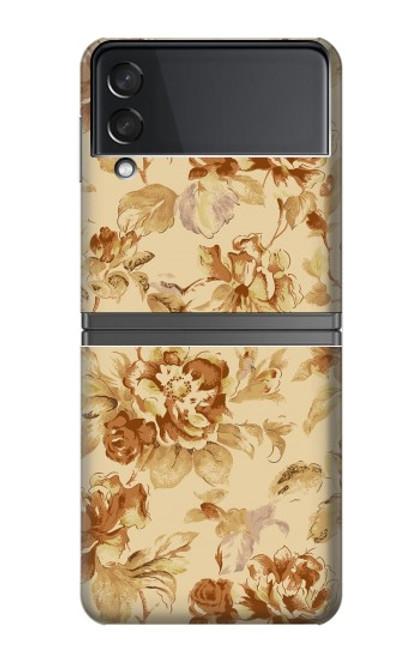 S2180 Motif Fleur Floral Millésime Etui Coque Housse pour Samsung Galaxy Z Flip 4