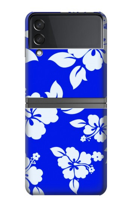 S2244 Motif Hawai Hibiscus Bleu Etui Coque Housse pour Samsung Galaxy Z Flip 4