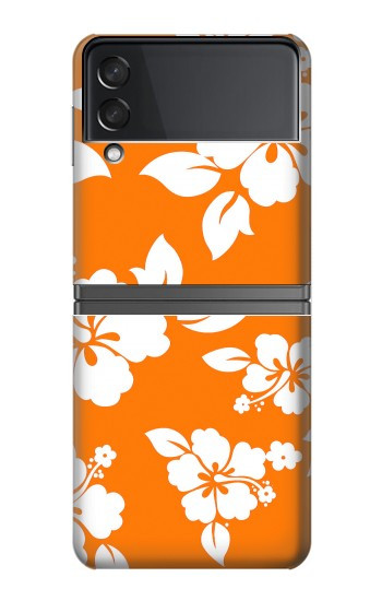 S2245 Hawai Hibiscus Motif orange Etui Coque Housse pour Samsung Galaxy Z Flip 4