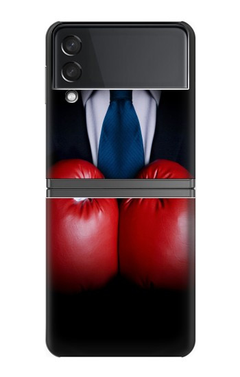 S2261 Homme d'affaires Noir Costume avec des gants de boxe Etui Coque Housse pour Samsung Galaxy Z Flip 4