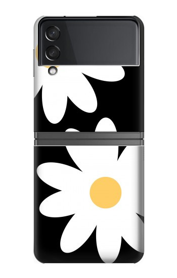 S2315 Fleurs de marguerite blanche Etui Coque Housse pour Samsung Galaxy Z Flip 4