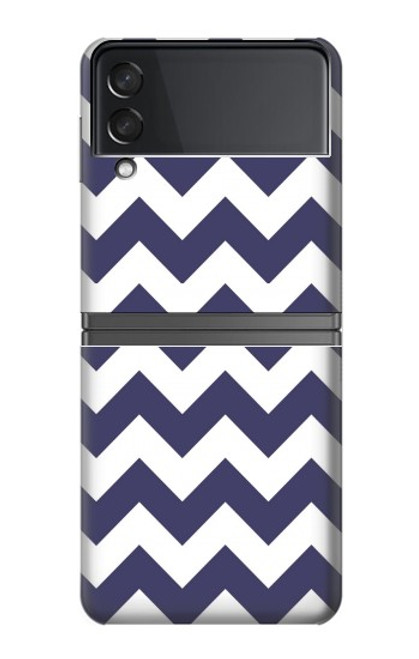 S2345 Marine Bleu Shavron Zig zag Etui Coque Housse pour Samsung Galaxy Z Flip 4