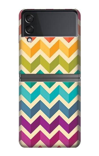 S2362 Arc en ciel coloré Shavron Zig zag Etui Coque Housse pour Samsung Galaxy Z Flip 4