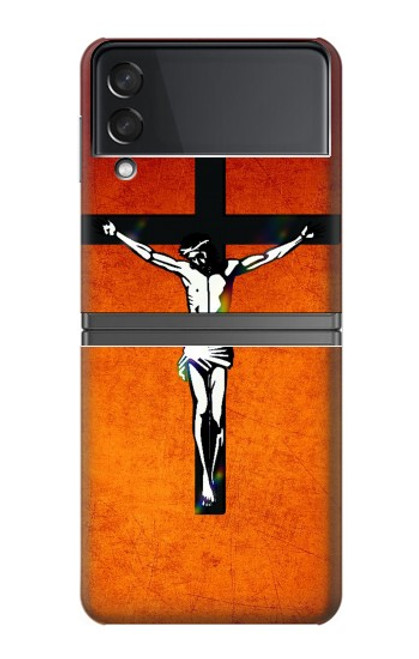 S2421 Jésus-Christ sur la croix Etui Coque Housse pour Samsung Galaxy Z Flip 4