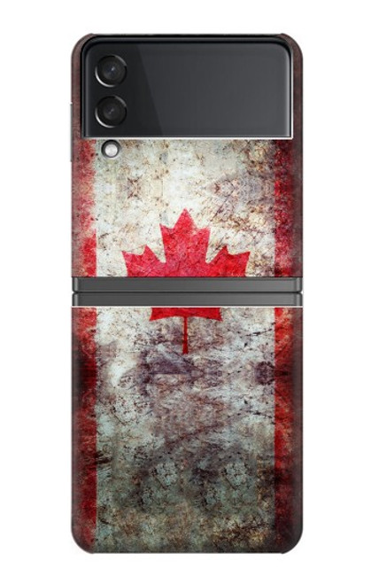 S2490 Canada Feuille d'érable Drapeau Texture Etui Coque Housse pour Samsung Galaxy Z Flip 4