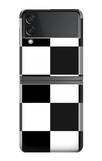 S2492 Noir et blanc Damier Etui Coque Housse pour Samsung Galaxy Z Flip 4