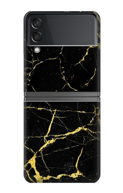 S2896 Marbre d'or imprimé graphique Etui Coque Housse pour Samsung Galaxy Z Flip 4