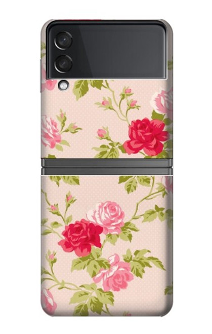 S3037 Jolie Flora Rose Cottage Etui Coque Housse pour Samsung Galaxy Z Flip 4