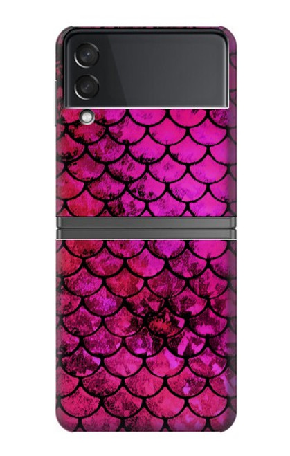 S3051 Rose Sirène écailles de poisson Etui Coque Housse pour Samsung Galaxy Z Flip 4