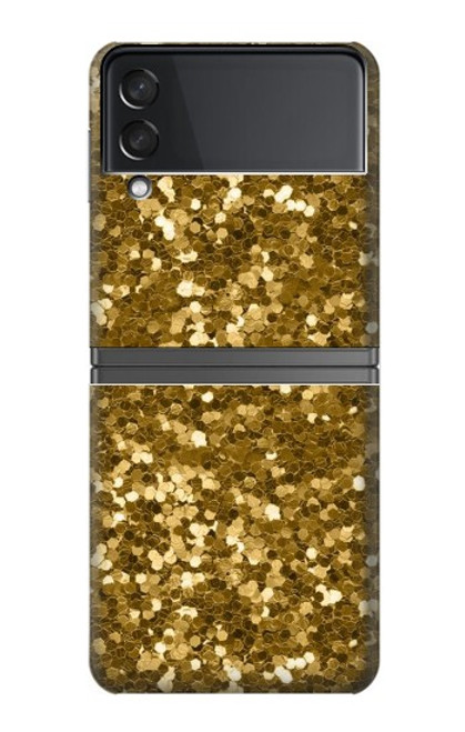 S3388 Imprimer or Glitter Graphic Etui Coque Housse pour Samsung Galaxy Z Flip 4
