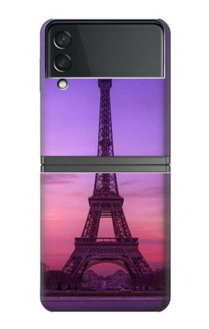 S3447 Paris Eiffel Le coucher du soleil Etui Coque Housse pour Samsung Galaxy Z Flip 4