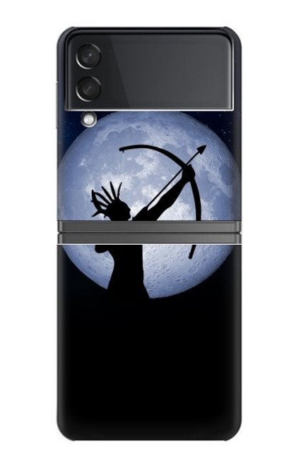S3489 Indian Lune Chasseur Etui Coque Housse pour Samsung Galaxy Z Flip 4