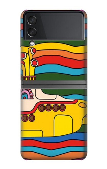 S3599 Hippie submarin Jaune Etui Coque Housse pour Samsung Galaxy Z Flip 4